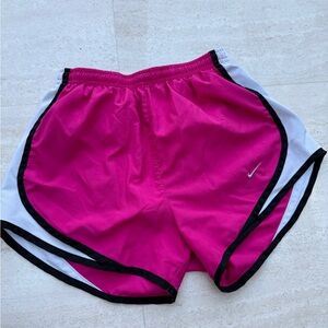 Nike Women's Pink and White Athletic Shorts